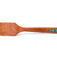 mesquite wood stir fry spoon spatula with turquoise inlay