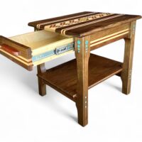 walnut end table with drawer